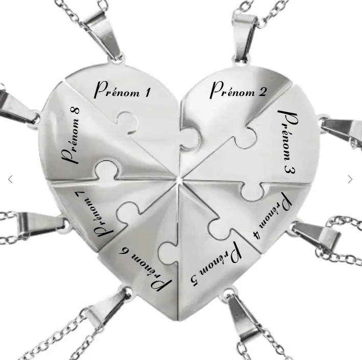 Liaison - Collier puzzle famille personnalisé